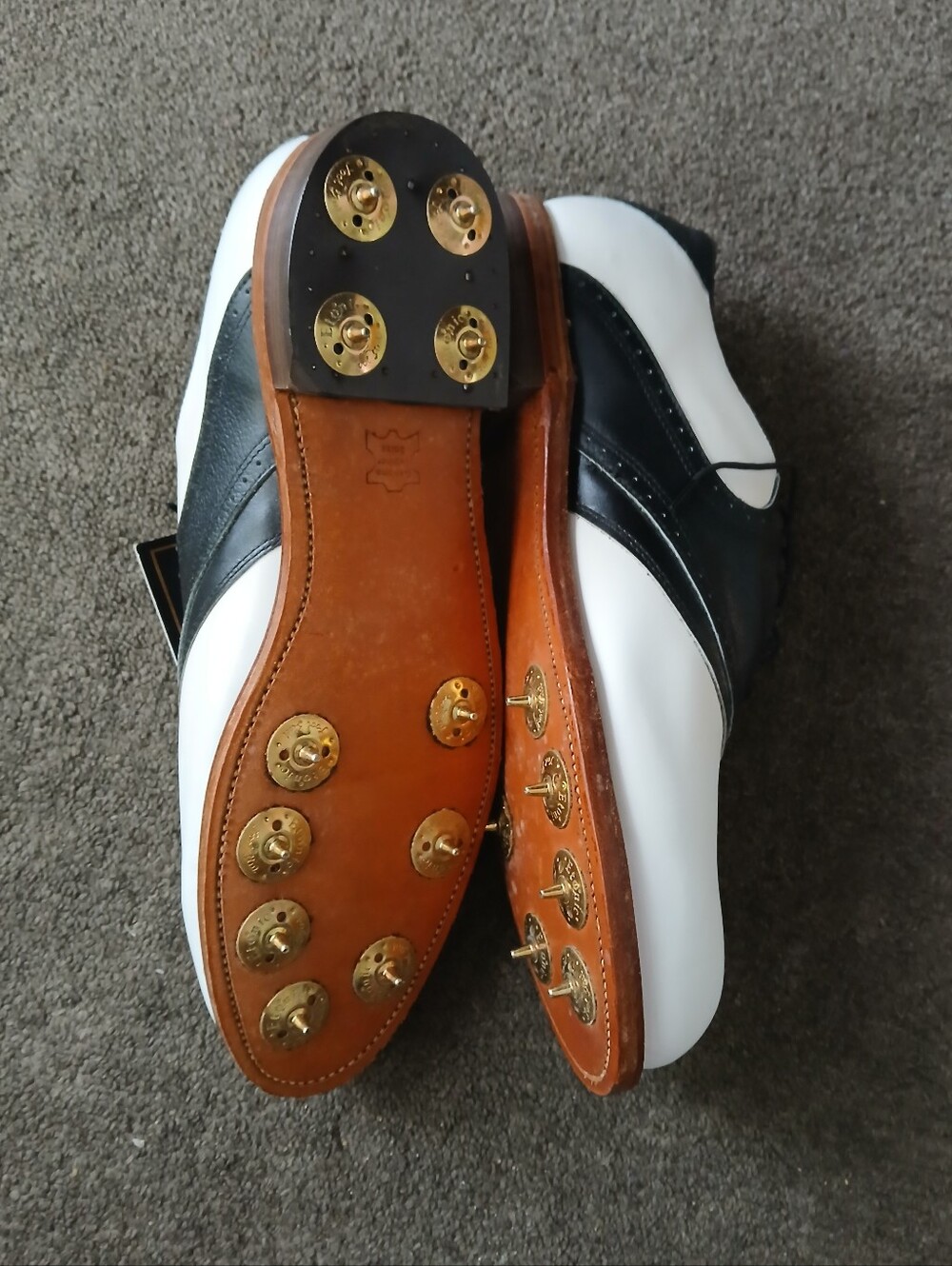 Etonic Men’s Classic Two-Tone Black & White Saddle Golf Shoes Size 11 D - Picture 6 of 8